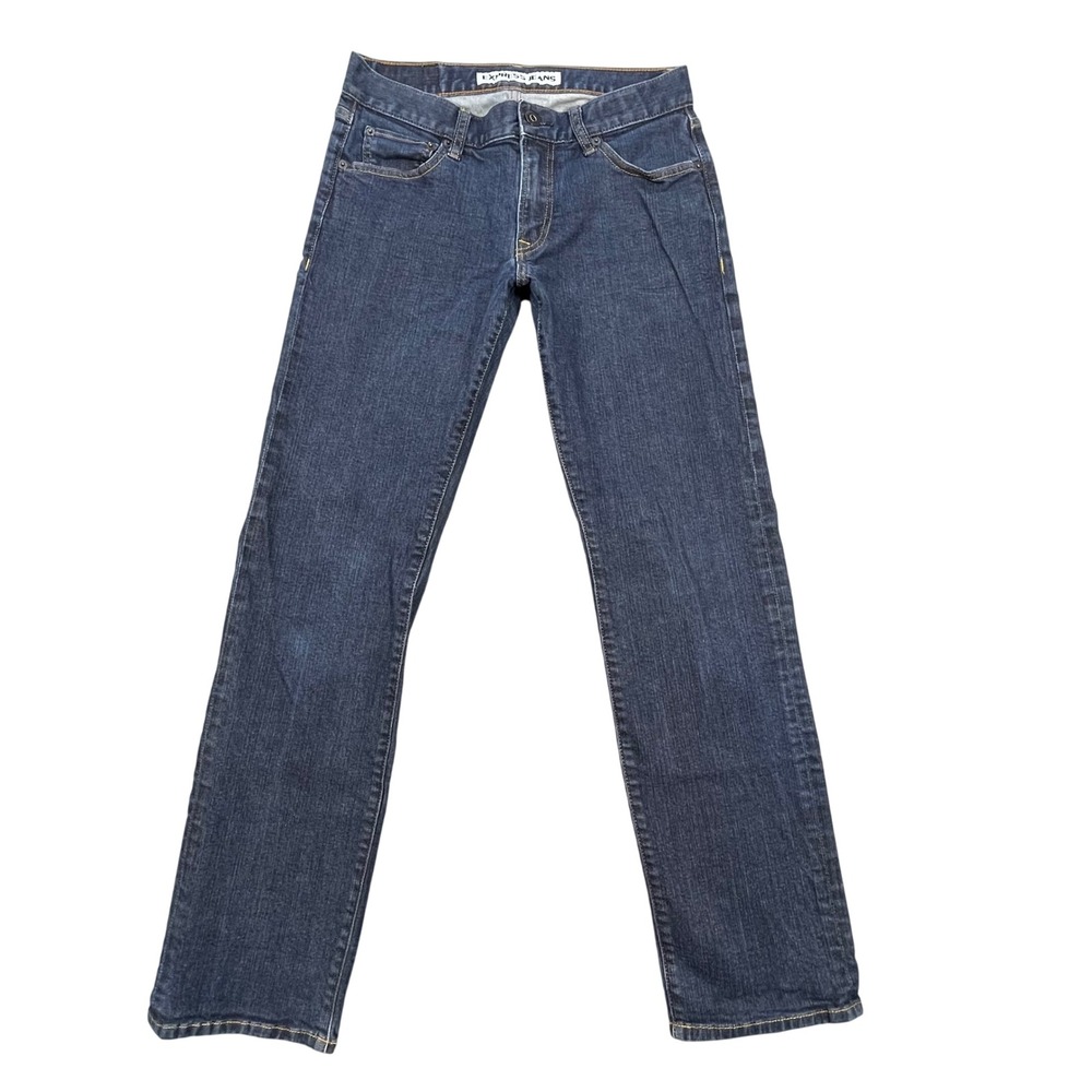 Express Blue Rocco Slim Fit Straight Leg Jeans Mens 29x32